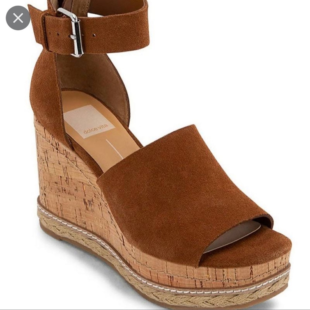 Dolce Vita Otto Wedge Espadrille Brown Suede 7.5